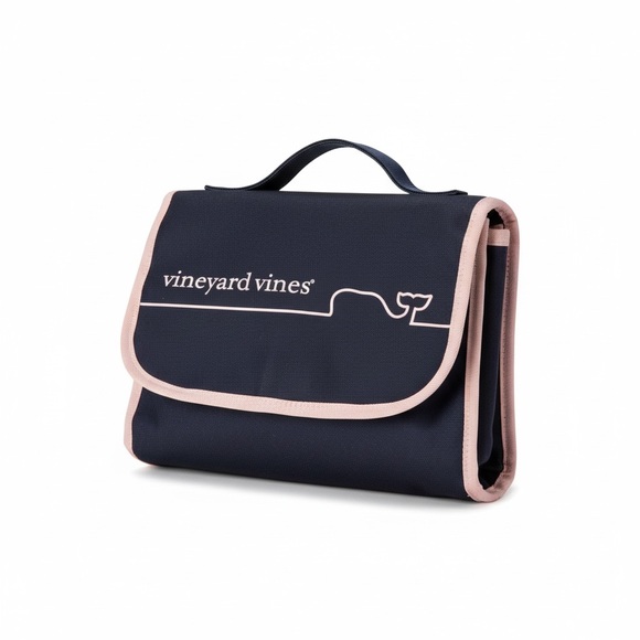 Vineyard Vines Other - Vineyard Vines Baby Changing Pad Navy Blue & Pink Folding Bag Travel size